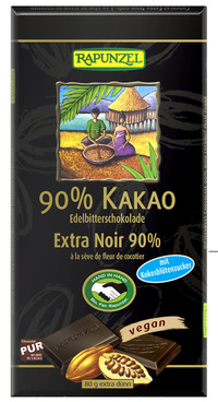 Bitterschokolade 90% Kakao mit Kokosblütenzucker 80g bio Rapunzel