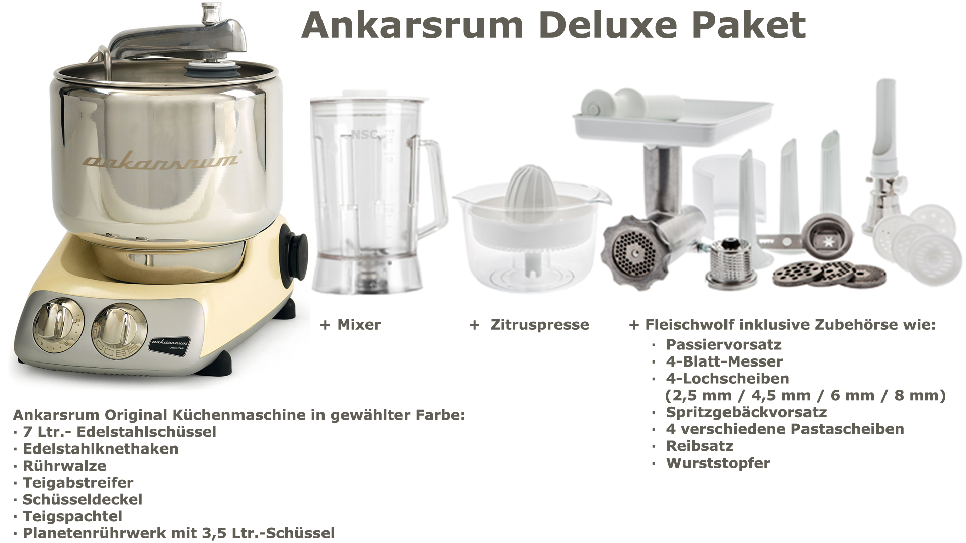 Ankarsrum Assistent Deluxe Package Creme online kaufen