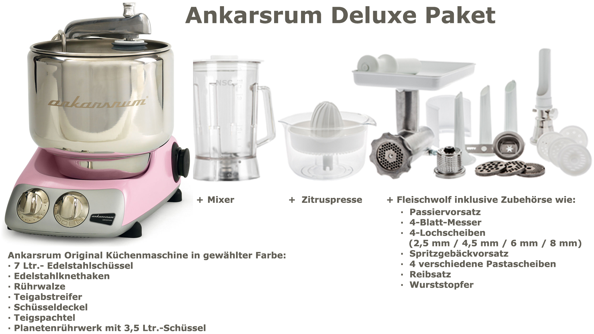 Ankarsrum Assistent Deluxe Package Pearl Pink online kaufen